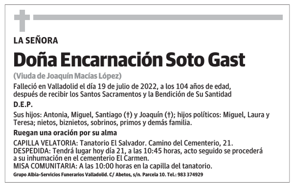 Doña Encarnación Soto Gast