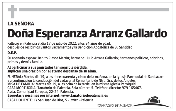 Doña Esperanza Arranz Gallardo