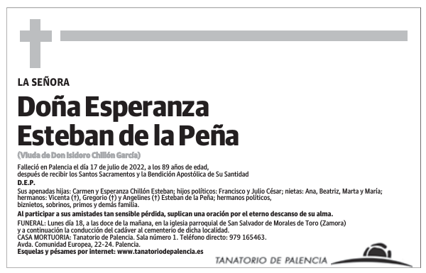 Doña Esperanza Esteban de la Peña