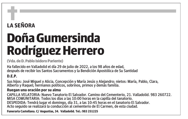 Doña Gumersinda Rodríguez Herrero