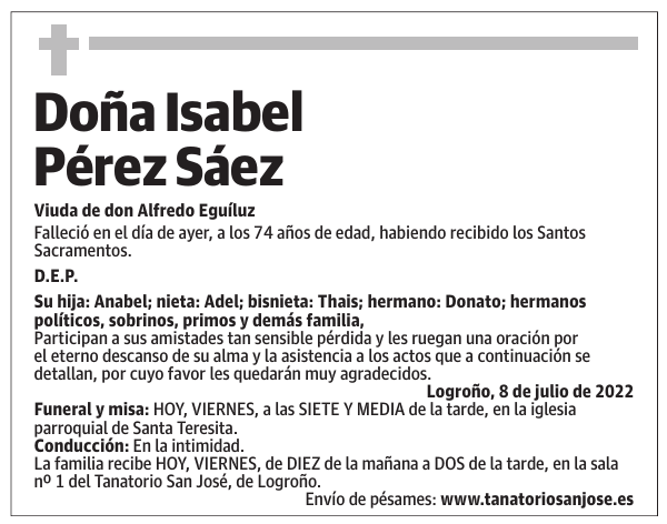 Doña  Isabel  Pérez  Sáez