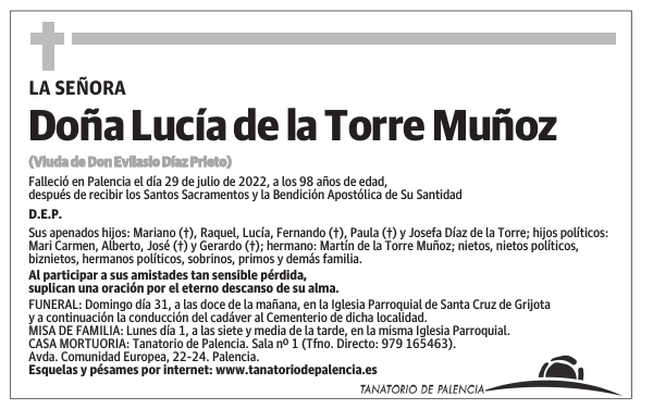 Doña Lucía de la Torre Muñoz