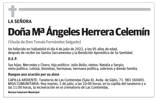 Doña Mª Ángeles Herrera Celemín