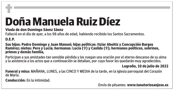 Doña  Manuela  Ruiz  Díez