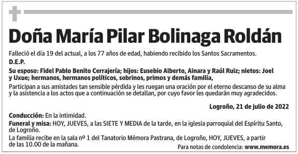 Doña  María  Pilar  Bolinaga  Roldán