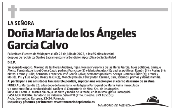 Doña María de los Ángeles García Calvo