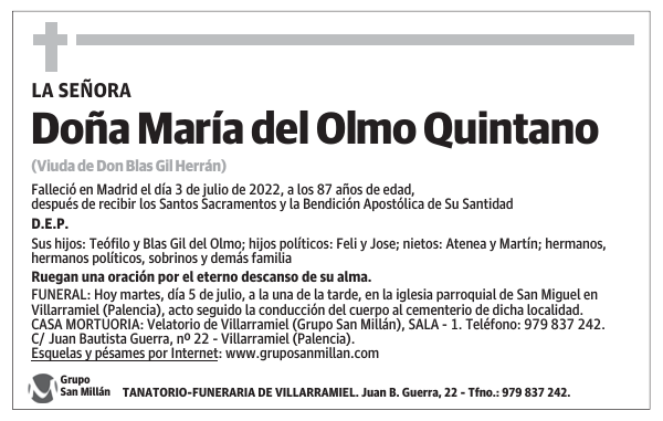 Doña María del Olmo Quintano
