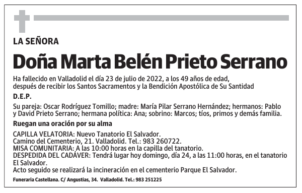 Doña Marta Belén Prieto Serrano