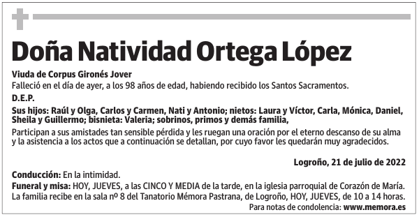 Doña  Natividad  Ortega  López