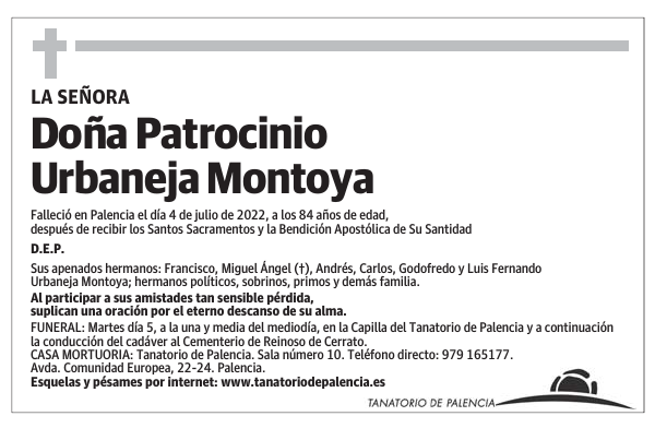 Doña Patrocinio Urbaneja Montoya