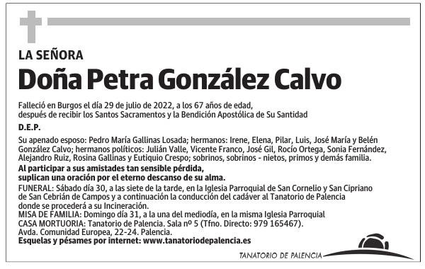 Doña Petra González Calvo