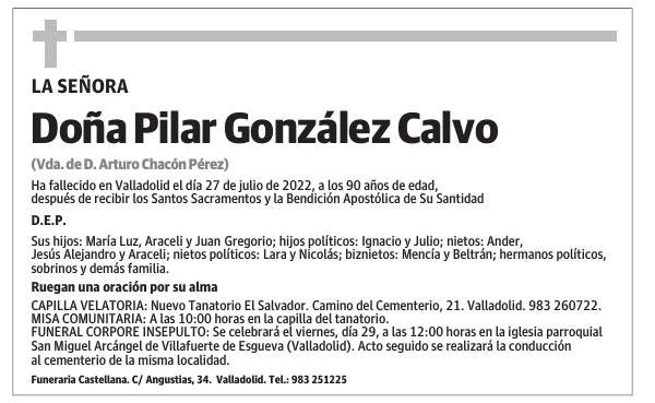 Doña Pilar González Calvo