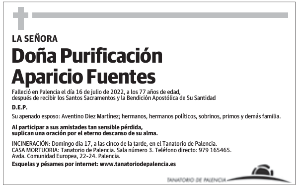 Doña Purificación Aparicio Fuentes