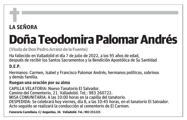 Doña Teodomira Palomar Andrés