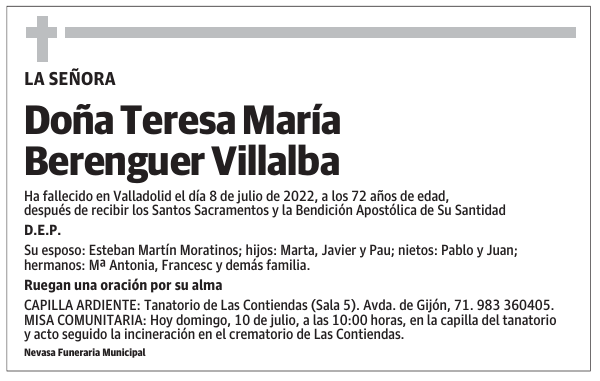 Doña Teresa María Berenguer Villalba