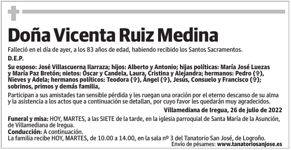 Doña  Vicenta  Ruiz  Medina