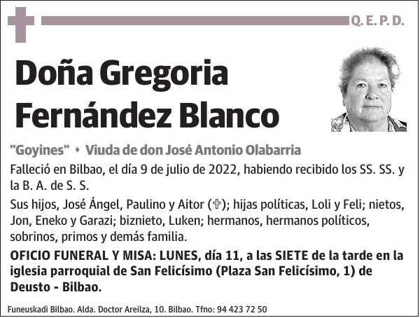 Gregoria Fernández Blanco
