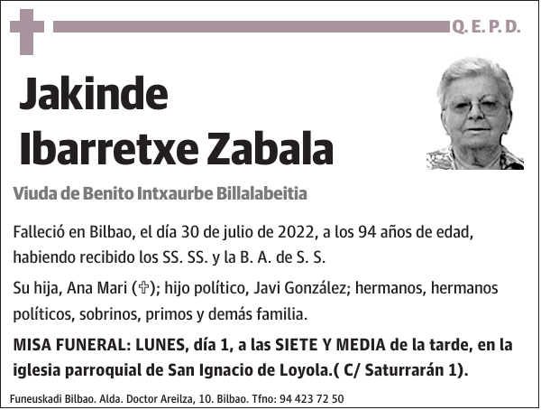 Jakinde Ibarretxe Zabala