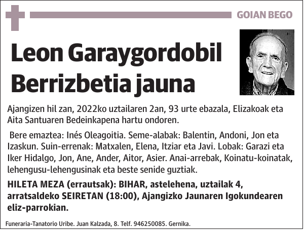 Leon Garaygordobil Berrizbetia