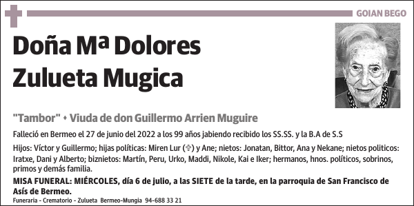Mª Dolores Zulueta Mugica
