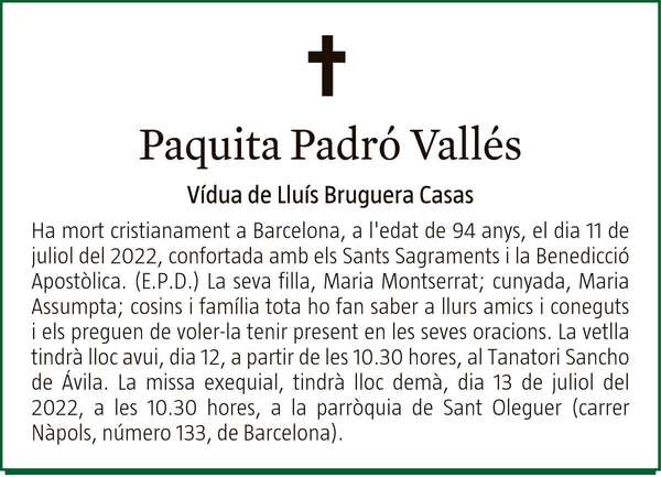 PAQUITA  PADRÓ  VALLÉS