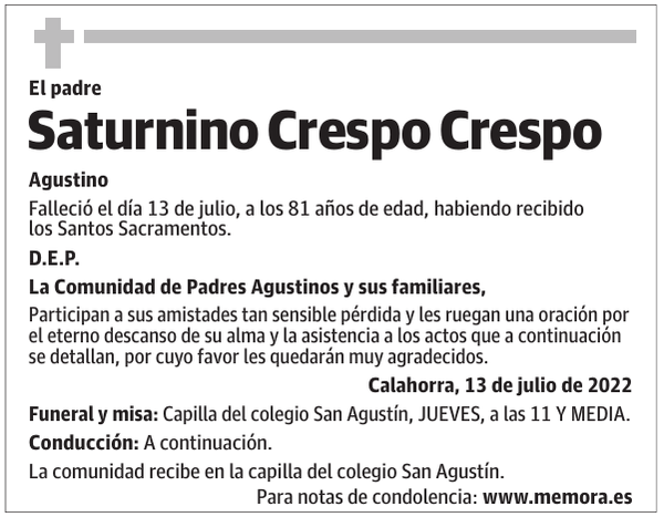 Padre  Saturnino  Crespo  Crespo
