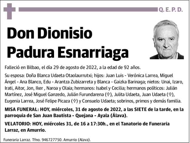 Dionisio  Padura  Esnarriaga