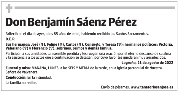 Don  Benjamín  Sáenz  Pérez