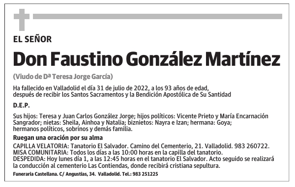 Don Faustino González Martínez