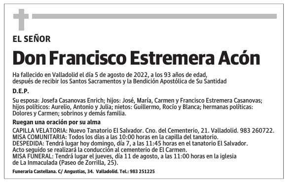Don Francisco Estremera Acón