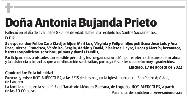 Doña  Antonia  Bujanda  Prieto
