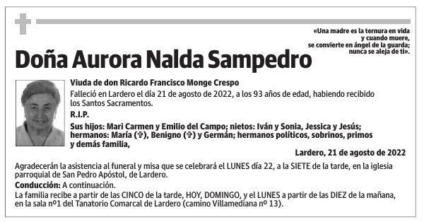 Doña  Aurora  Nalda  Sampedro
