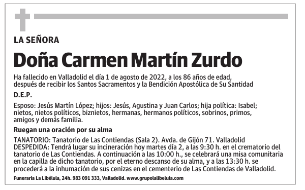 Doña Carmen Martín Zurdo
