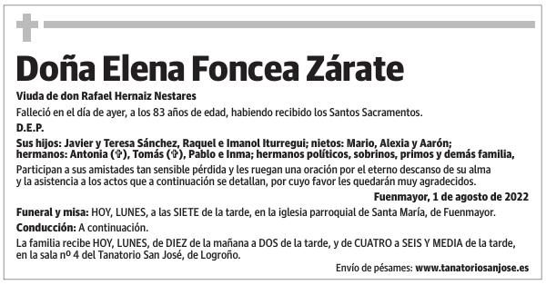 Doña  Elena  Foncea  Zárate