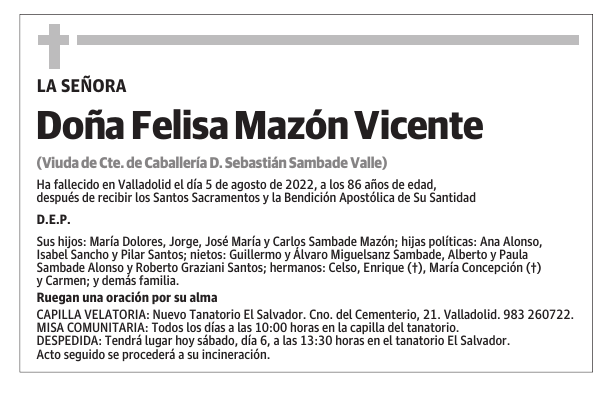 Doña Felisa Mazón Vicente