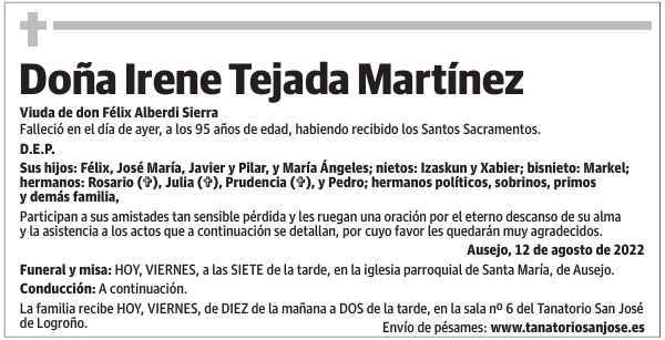 Doña  Irene  Tejada  Martínez