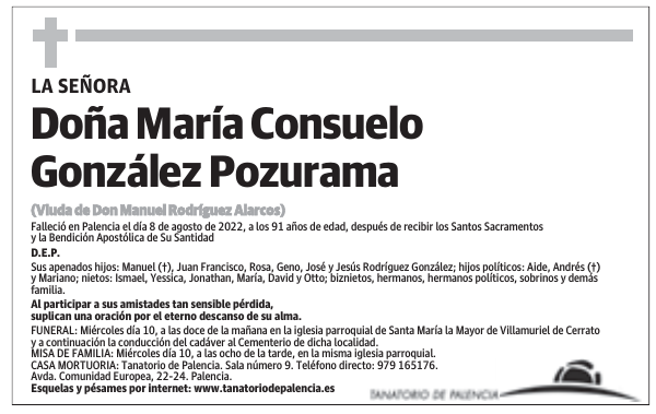 Doña María Consuelo González Pozurama
