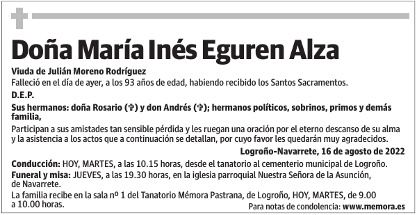 Doña  María  Inés  Eguren  Alza