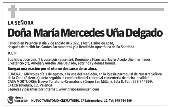 Doña María Mercedes Uña Delgado