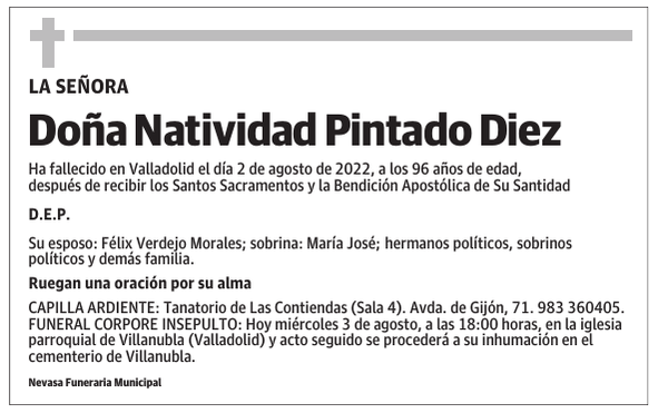 Doña Natividad Pintado Diez