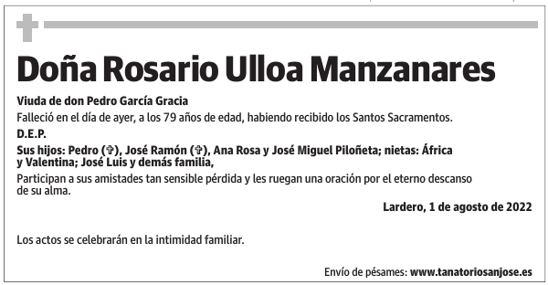 Doña  Rosario  Ulloa  Manzanares