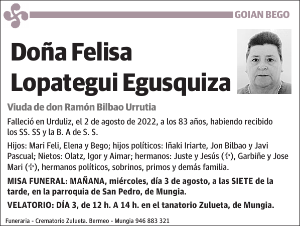 Felisa Lopategui Egusquiza