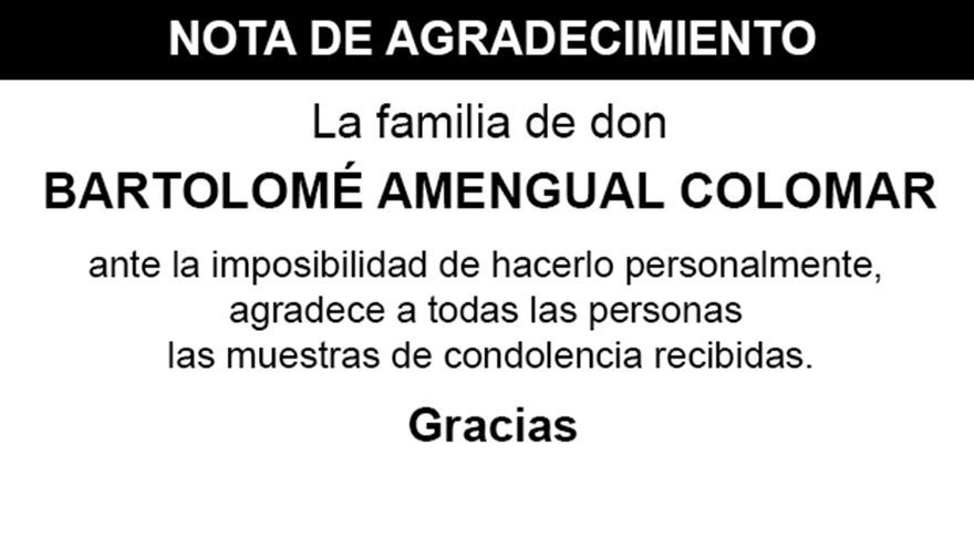 de  agradecimiento  de  don  Bartolomé  Amengual  Colomar