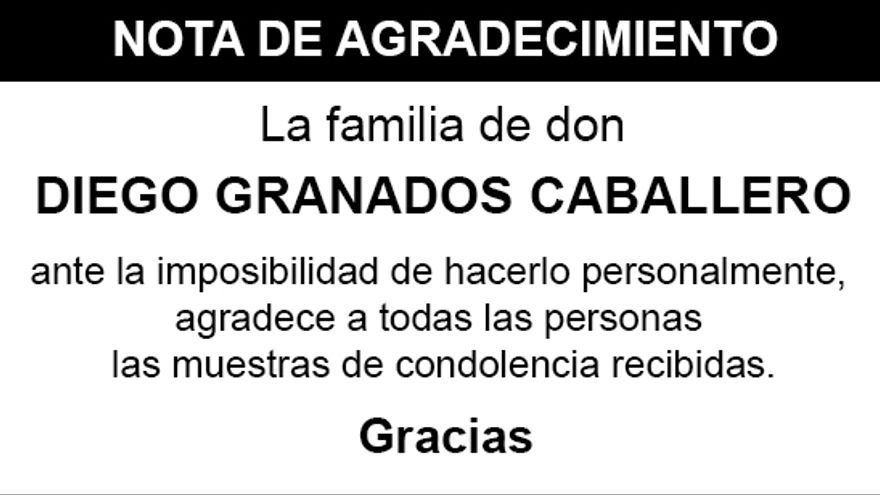 de  agradecimiento  de  don  Diego  Granados  Caballero