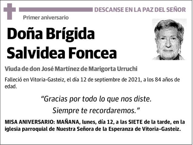 Brígida  Salvidea  Foncea