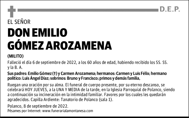DON EMILIO GÓMEZ AROZAMENA