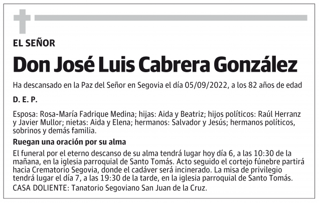 Don José Luis Cabrera González