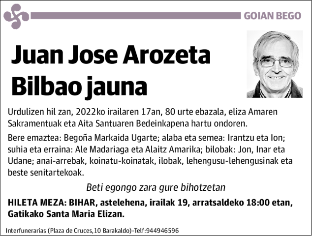 Juan Jose Arozeta Bilbao