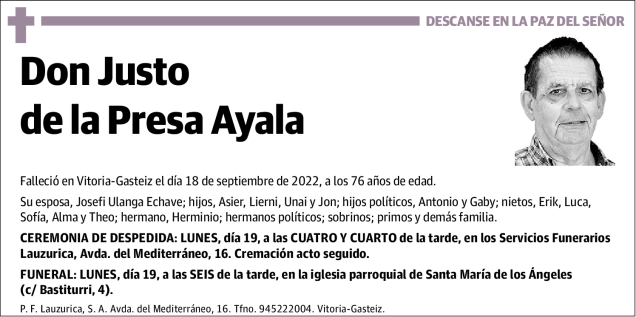 Justo  de  la  Presa  Ayala