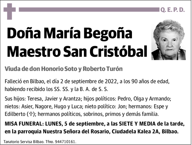 María Begoña Maestro San Cristobal